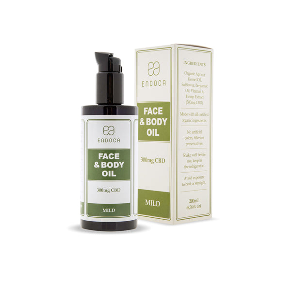 Endoca 300mg CBD Face & Body Oil - 200ml | The CBD Hut