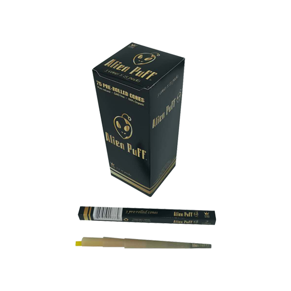 Alien Puff Black & Gold King Size Pre-Rolled Cones – 75 Pack | The CBD Hut