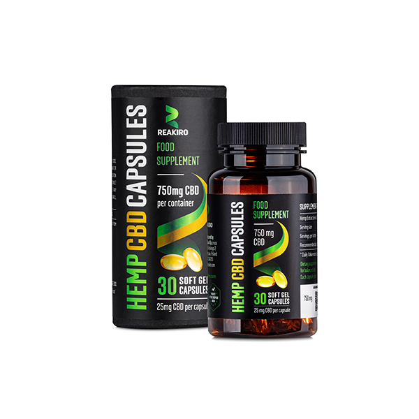 Reakiro 750mg Full Spectrum CBD Soft Gel Capsules - 30 Caps (BUY 1 GET 1 FREE) | The CBD Hut