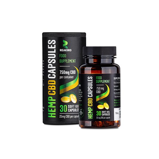 Reakiro 750mg Full Spectrum CBD Soft Gel Capsules - 30 Caps (BUY 1 GET 1 FREE) | The CBD Hut