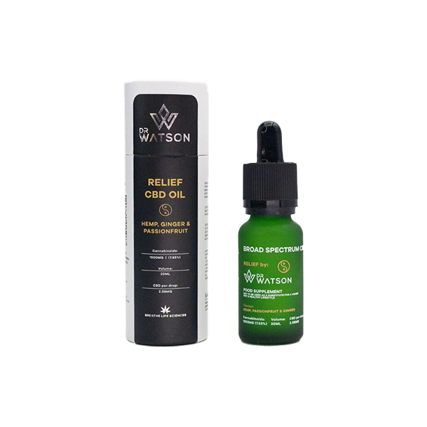 Dr Watson 1500mg Broad-Spectrum Relief CBD Oil - 20ml | The CBD Hut