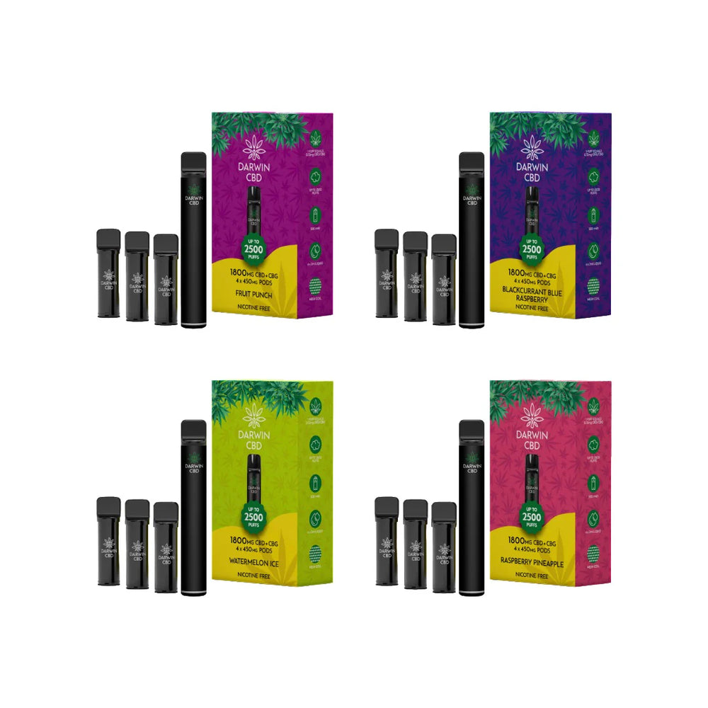 Darwin 1800mg CBD + CBG 4-in-1 Pod Vape Kit - 2500 Puffs | The CBD Hut