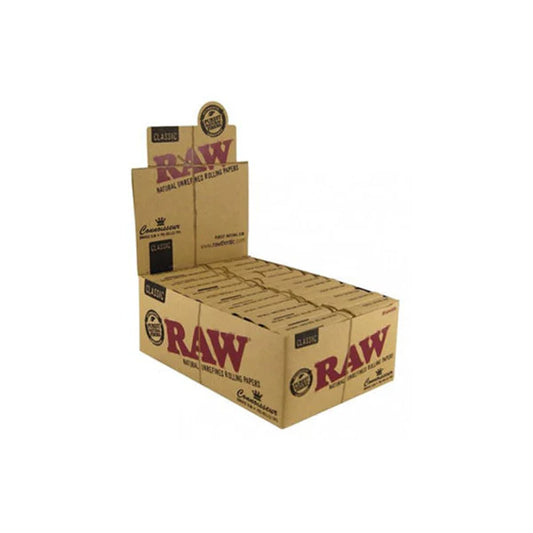 RAW Classic Connoisseur King Size Slim Rolling Papers + Pre-Rolled Tips - 24 Packs | The CBD Hut