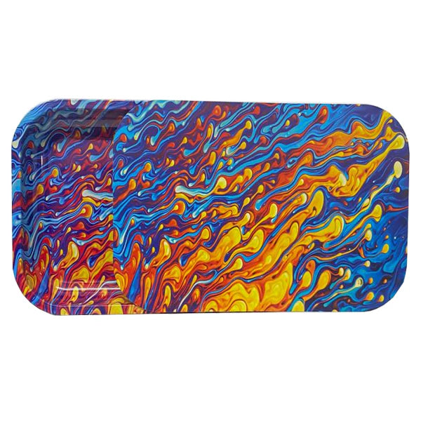 Mixed Design Large Metal Rolling Trays with Magnetic Lid - Mixed Colours | The CBD Hut