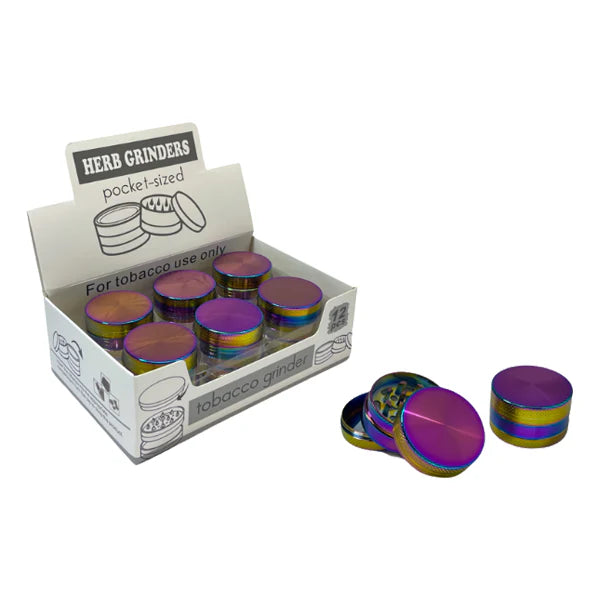 3 Parts Rainbow Print Metal Grinder | The CBD Hut