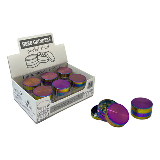 3 Parts Rainbow Print Metal Grinder | The CBD Hut