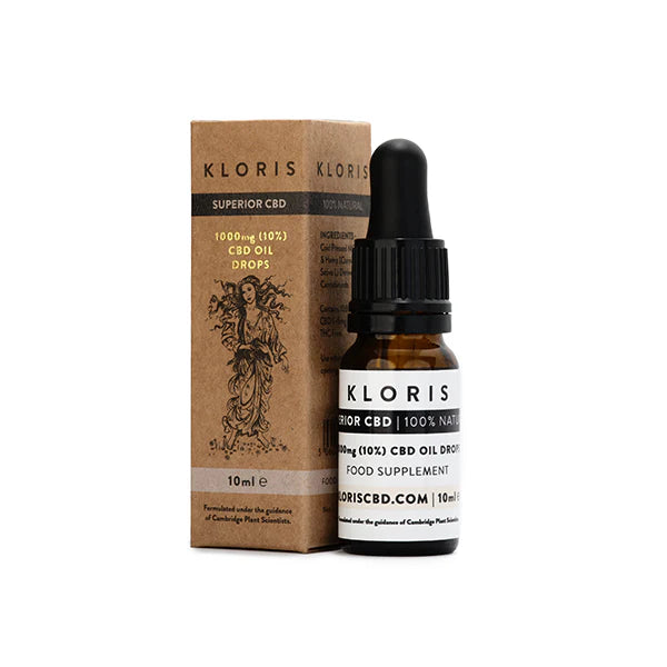Kloris 1000mg (10%) CBD Oil Drops - 10ml | The CBD Hut