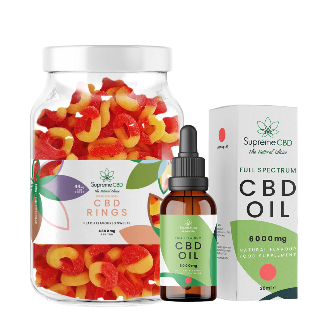 Supreme CBD 6000mg Oil & Free 4800mg Gummies Bundle