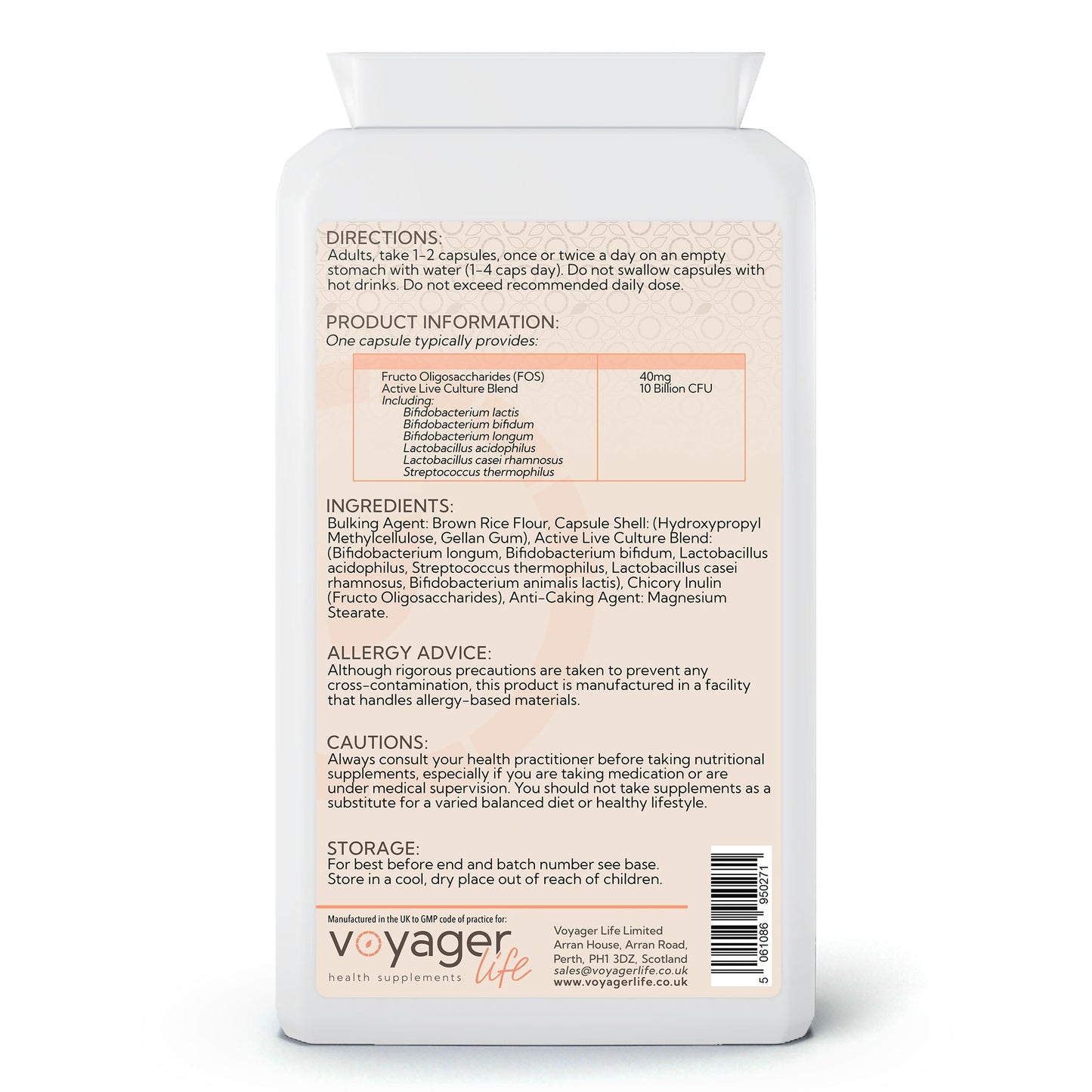 Voyager Maca Root 5,000mg 120 Capsules - back view