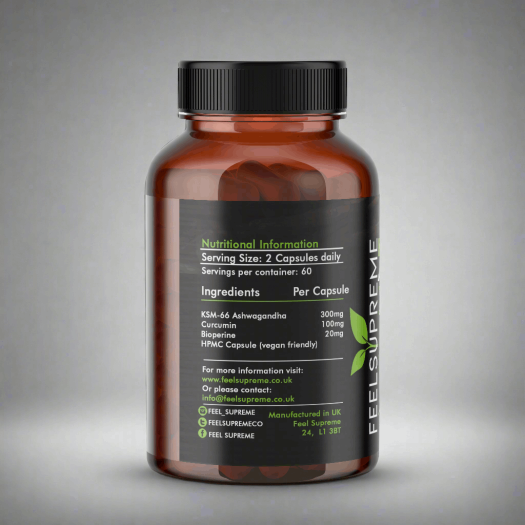 Feel Supreme Ashwagandha KSM-66 with Curcumin Capsules