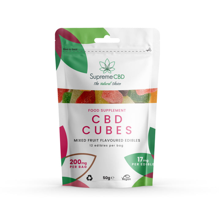Supreme CBD Gummy Fruit Cubes Grab Bag 200mg