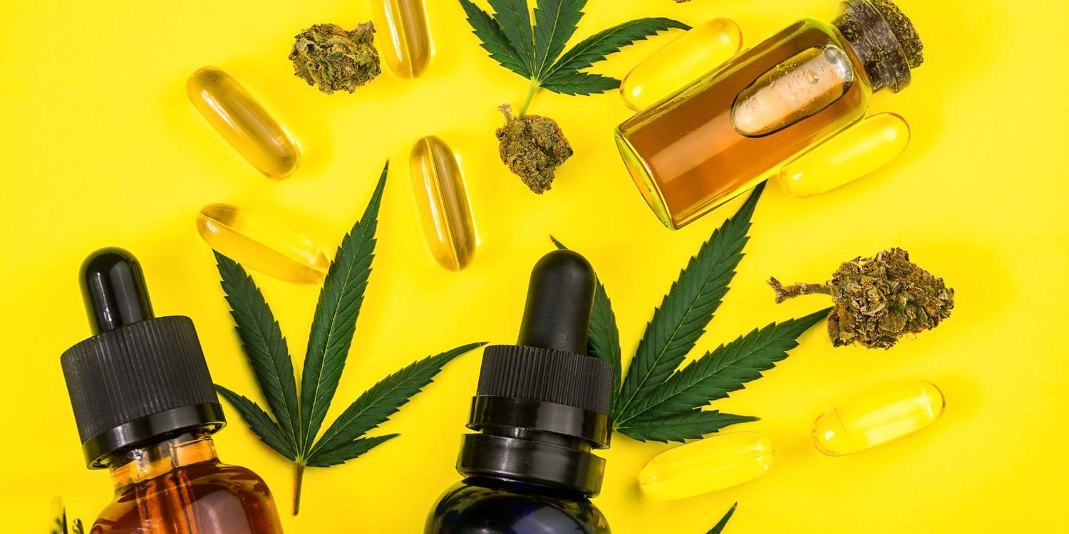 A variety of CBD products including oils, capsules and flower