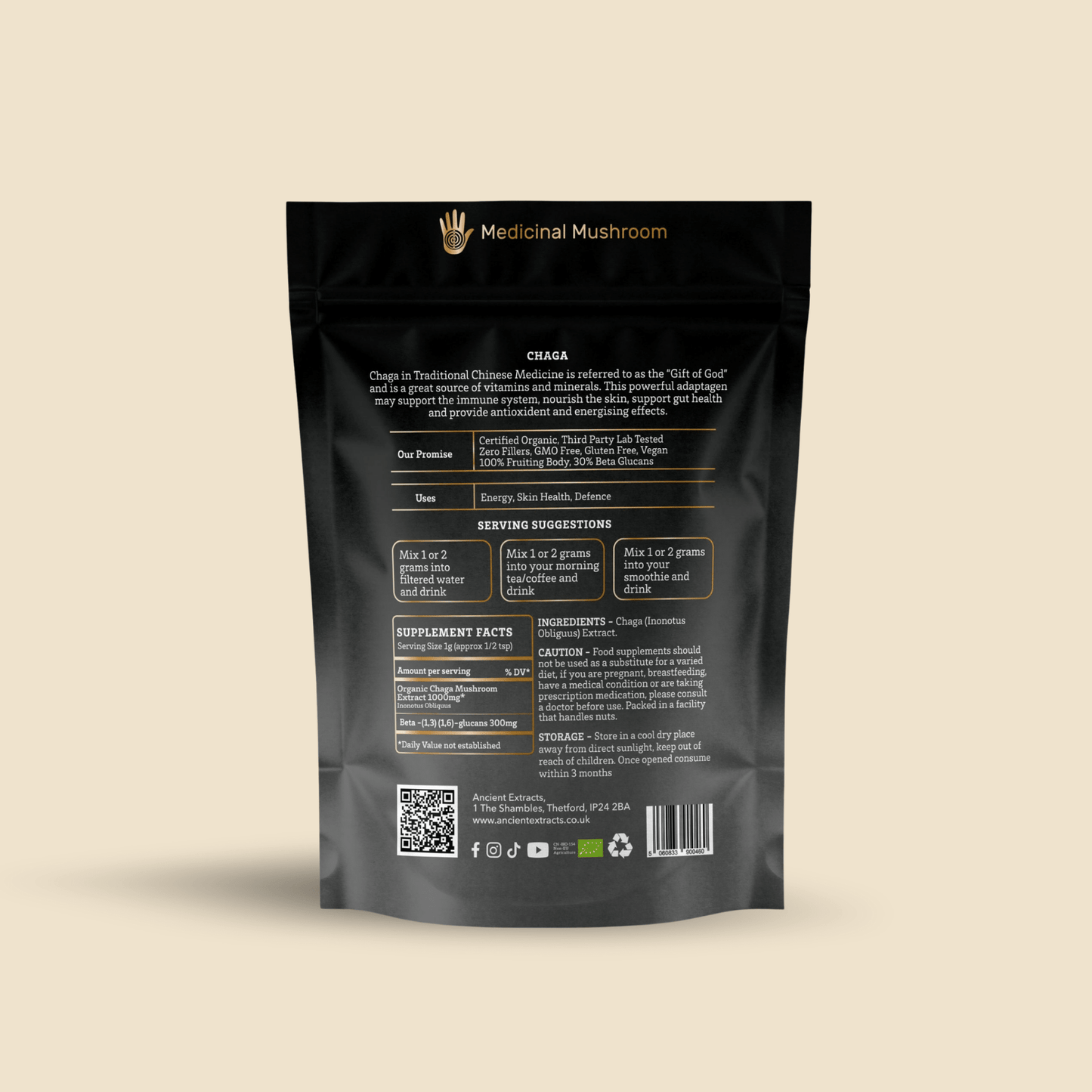 Ancient Extracts Chaga Mushroom Extract Powder