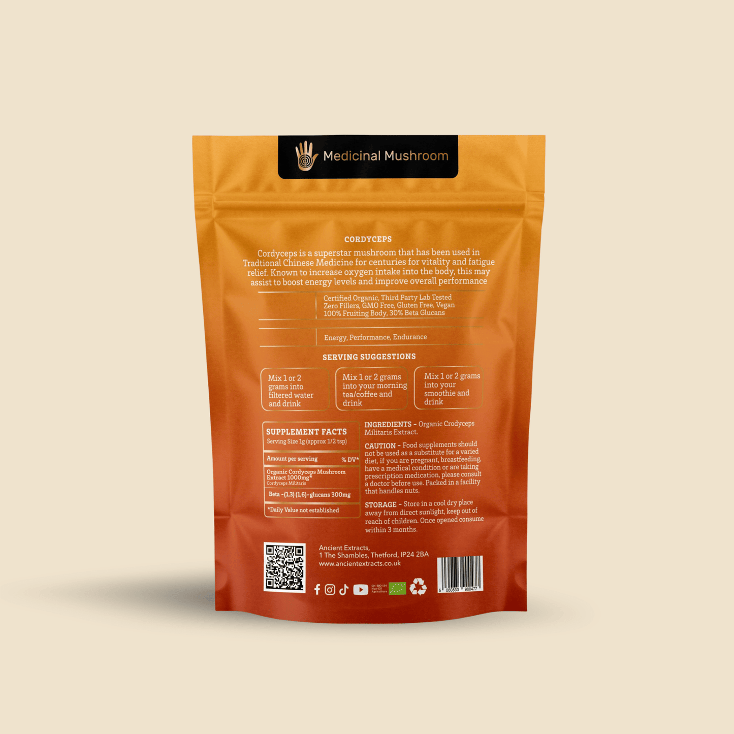 Ancient Extracts Cordyceps Mushroom Extract Powder