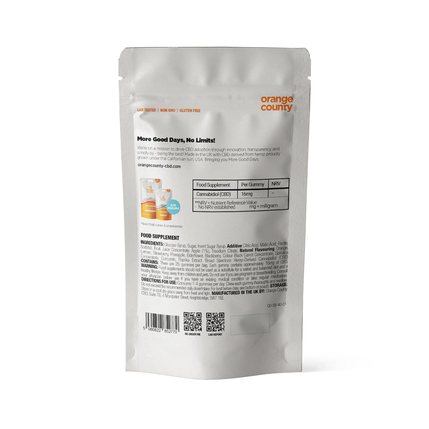 Orange County CBD Gummy Cubes Small Tub