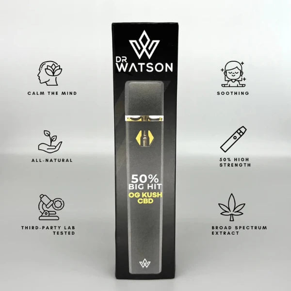 Dr Watson Big Hit 500mg CBD & CBG Vape Pen features | The CBD Hut