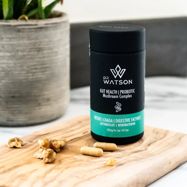 Dr Watson Gut Health & Probiotic Mushroom Capsules | The CBD Hut