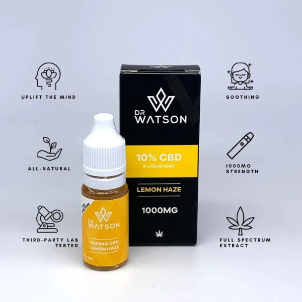 Dr Watson 1000mg CBD E-Liquid - 10ml - Lemon Haze | The CBD Hut