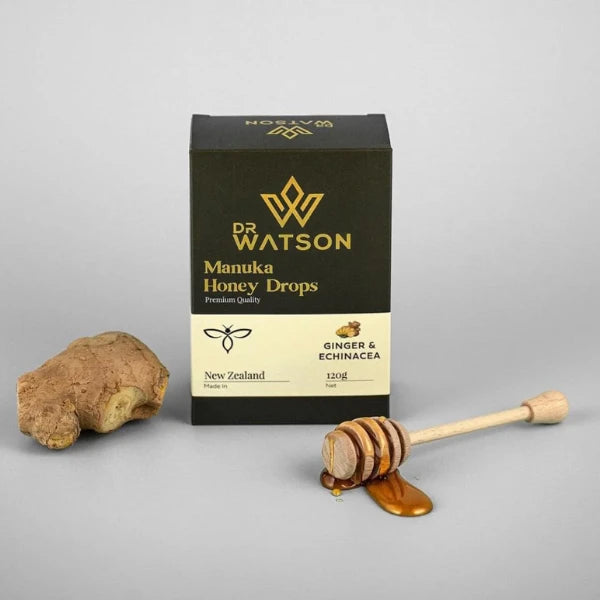 Dr Watson Manuka Honey Drops Lozenges - Ginger & Echinacea | The CBD Hut