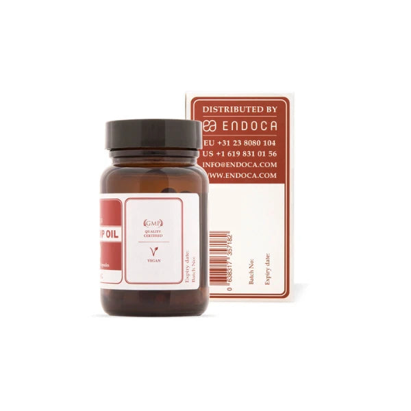 Endoca 1500mg CBD+CBDa Raw Hemp Oil Capsules - 30 Caps - side view | The CBD Hut