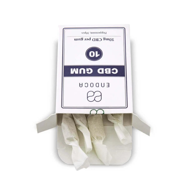 Endoca 100mg CBD Peppermint Chewing Gum - 10 Pcs with product example | The CBD Hut