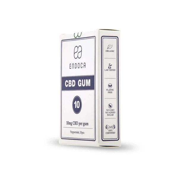 Endoca 100mg CBD Peppermint Chewing Gum - 10 Pcs features | The CBD Hut