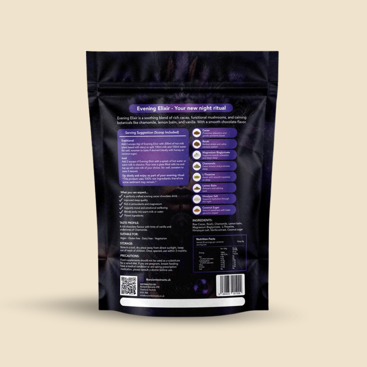 Ancient Extracts Evening Elixir Mushroom Cacao
