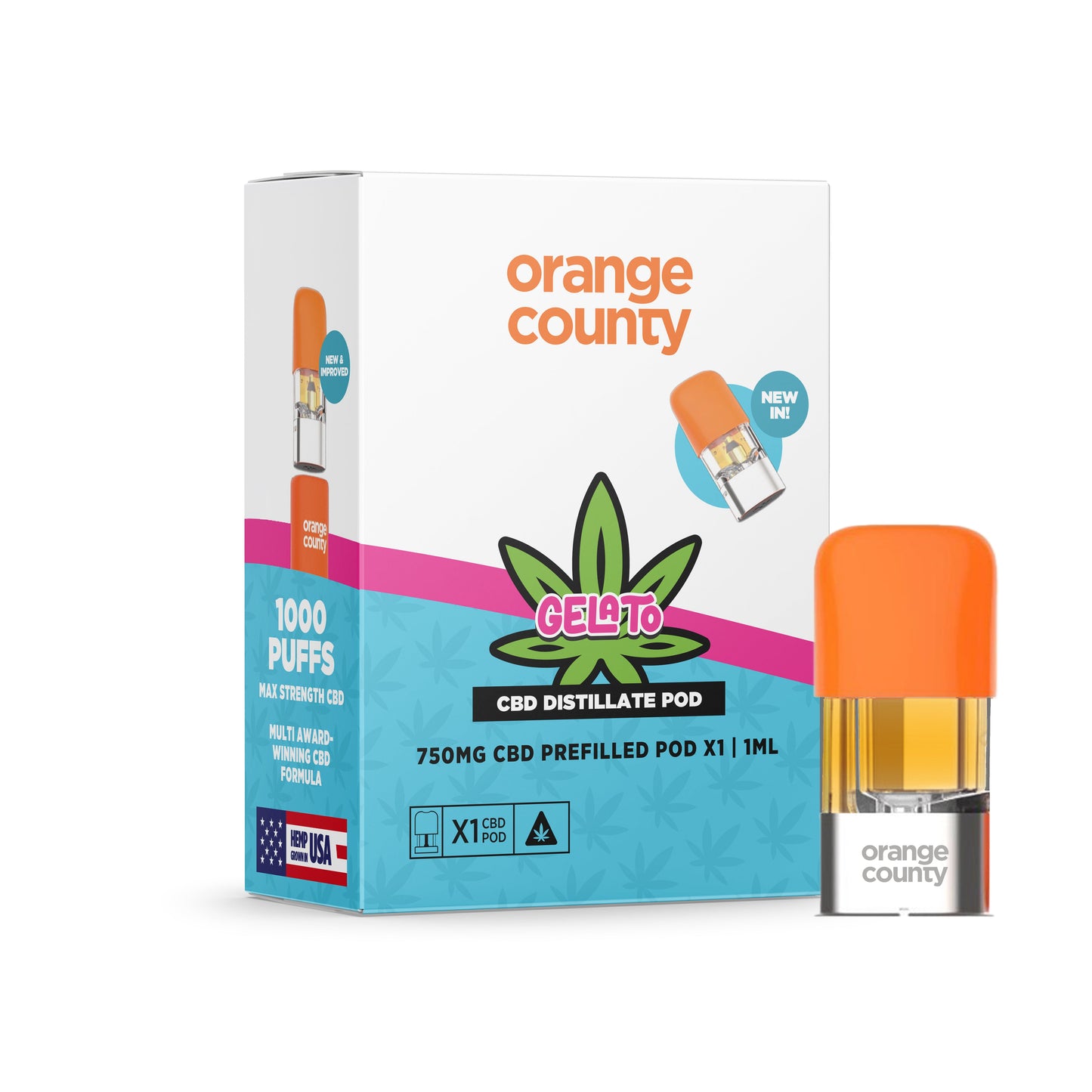 Orange County CBD Gelato OG replacement pod 1ml 750mg