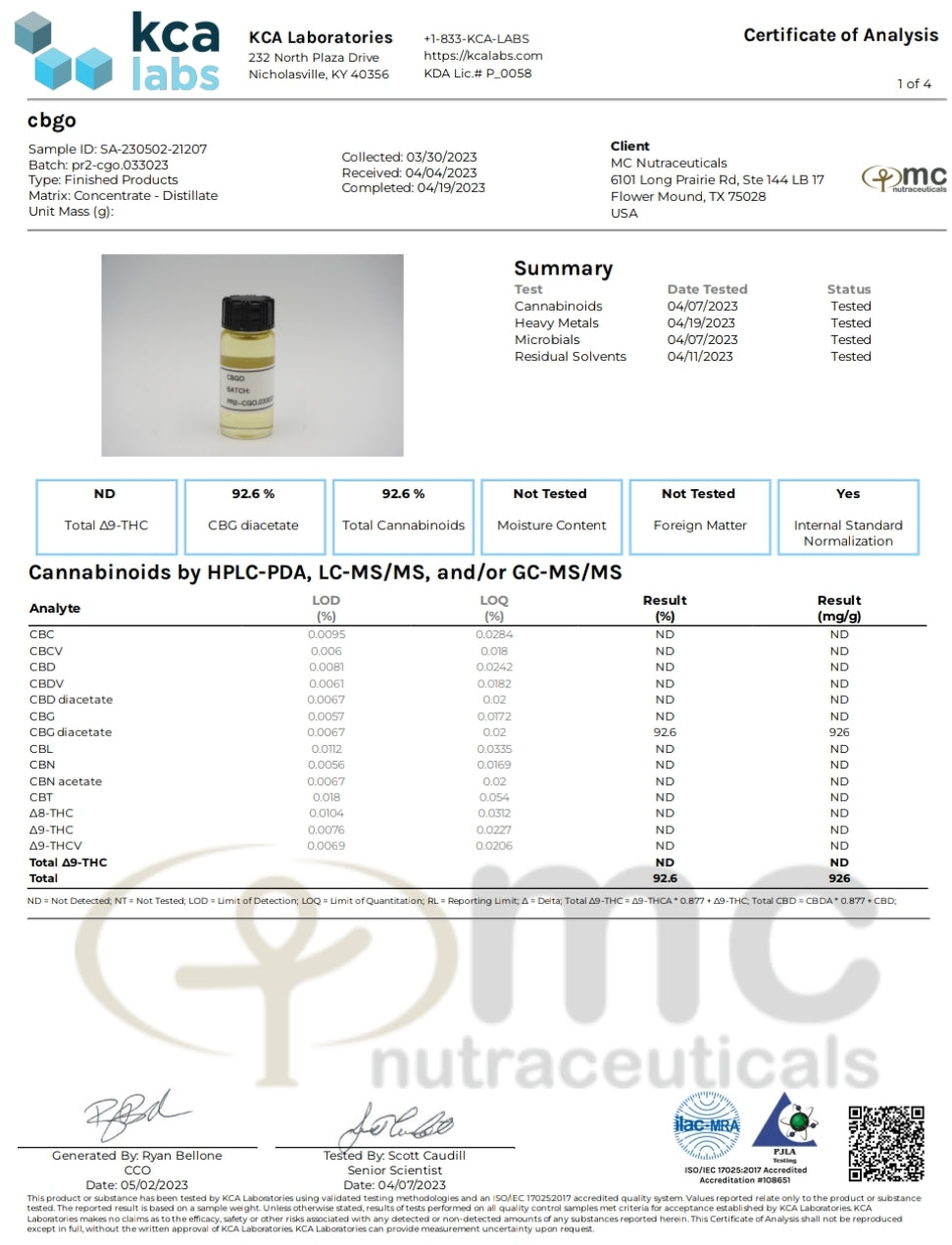 Improved Health CBGo Acetate 92.6% 1ml Syringe at The CBD Hut
