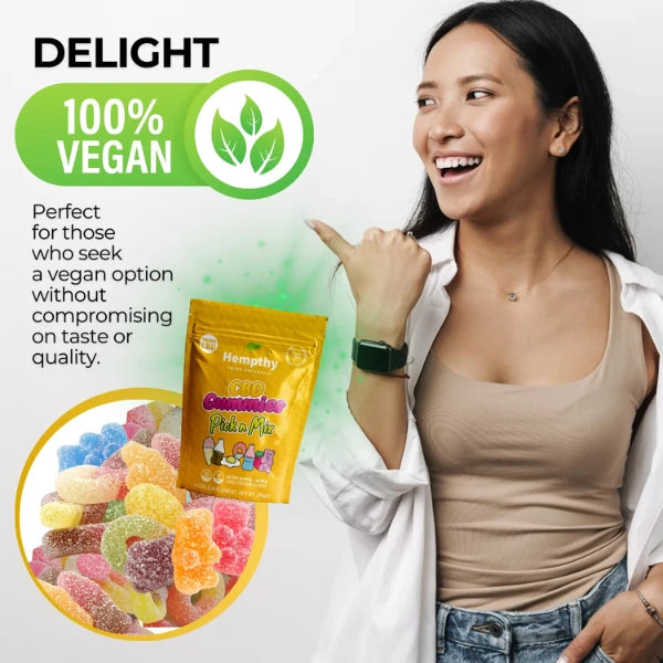 Hempthy 1000mg CBD Pick n Mix Gummies are 100% vegan | The CBD Hut