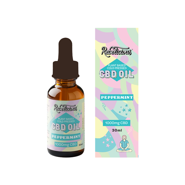 Rebelicious 1000mg Peppermint Plant Based Cold Pressed CBD Oil - 30ml | The CBD Hut