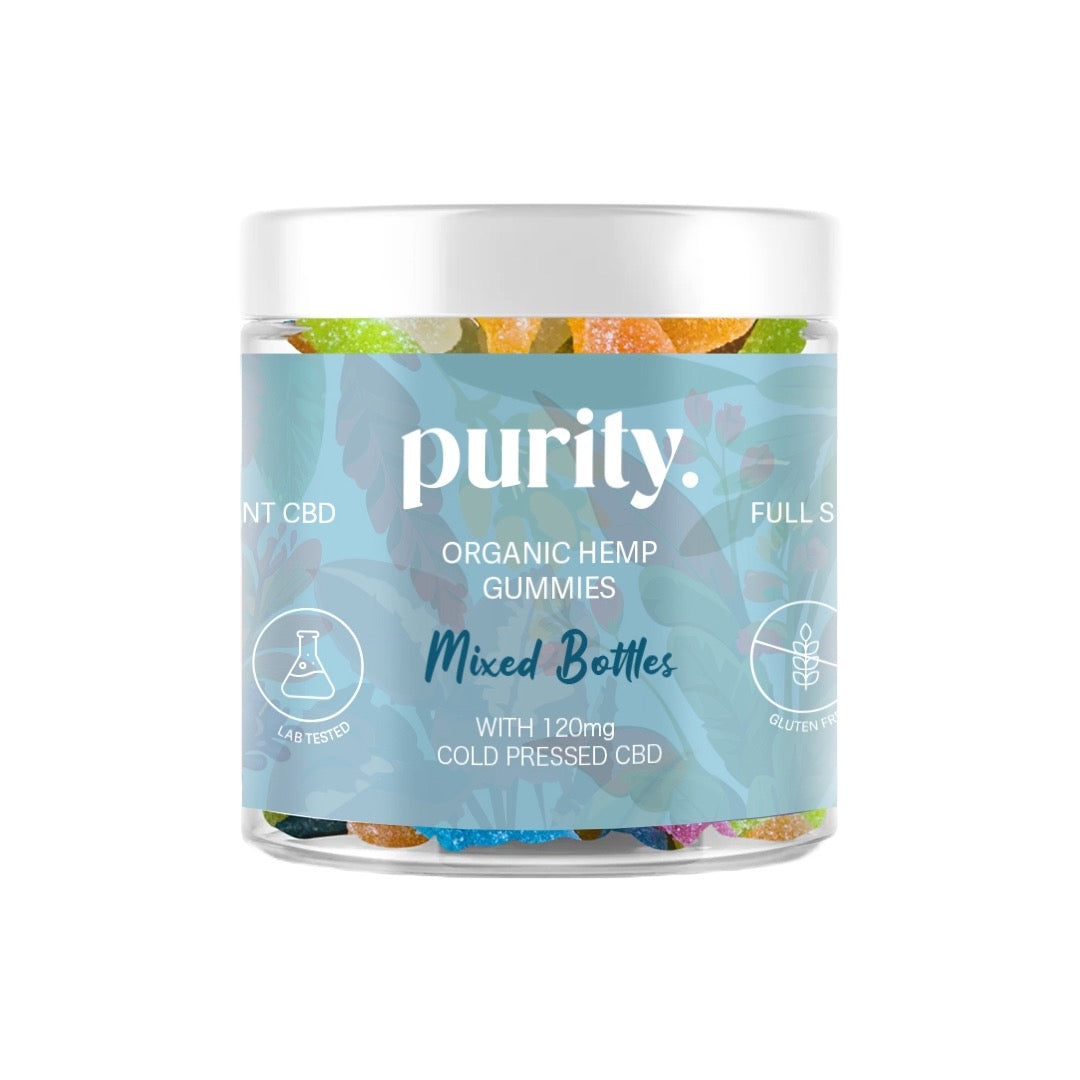 Purity 120mg Full-Spectrum CBD Vegan Gummies - 150g - Mixed Bottles | The CBD Hut