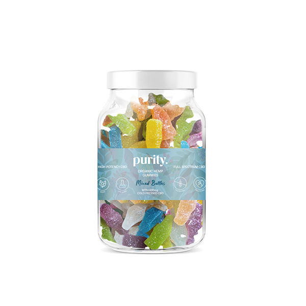 Purity 600mg Full-Spectrum CBD Vegan Gummies - 400g - Mixed Bottles | The CBD Hut