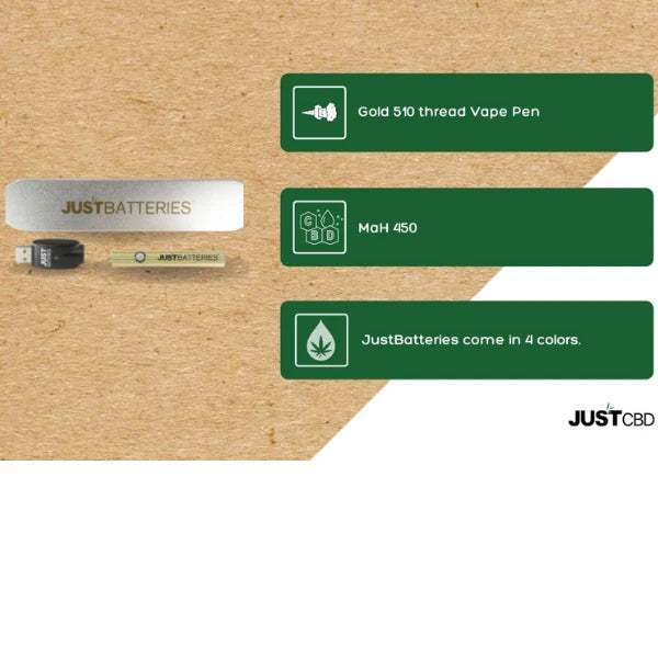 Just CBD Rechargeable Vape Pen 'Just Batteries' - features | The CBD Hut
