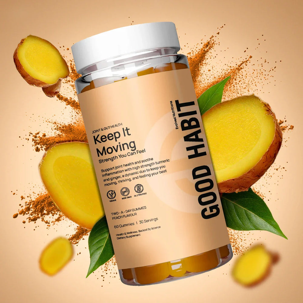 Evolved 'Keep It Moving' Turmeric and Ginger Gummies - 60 Pieces