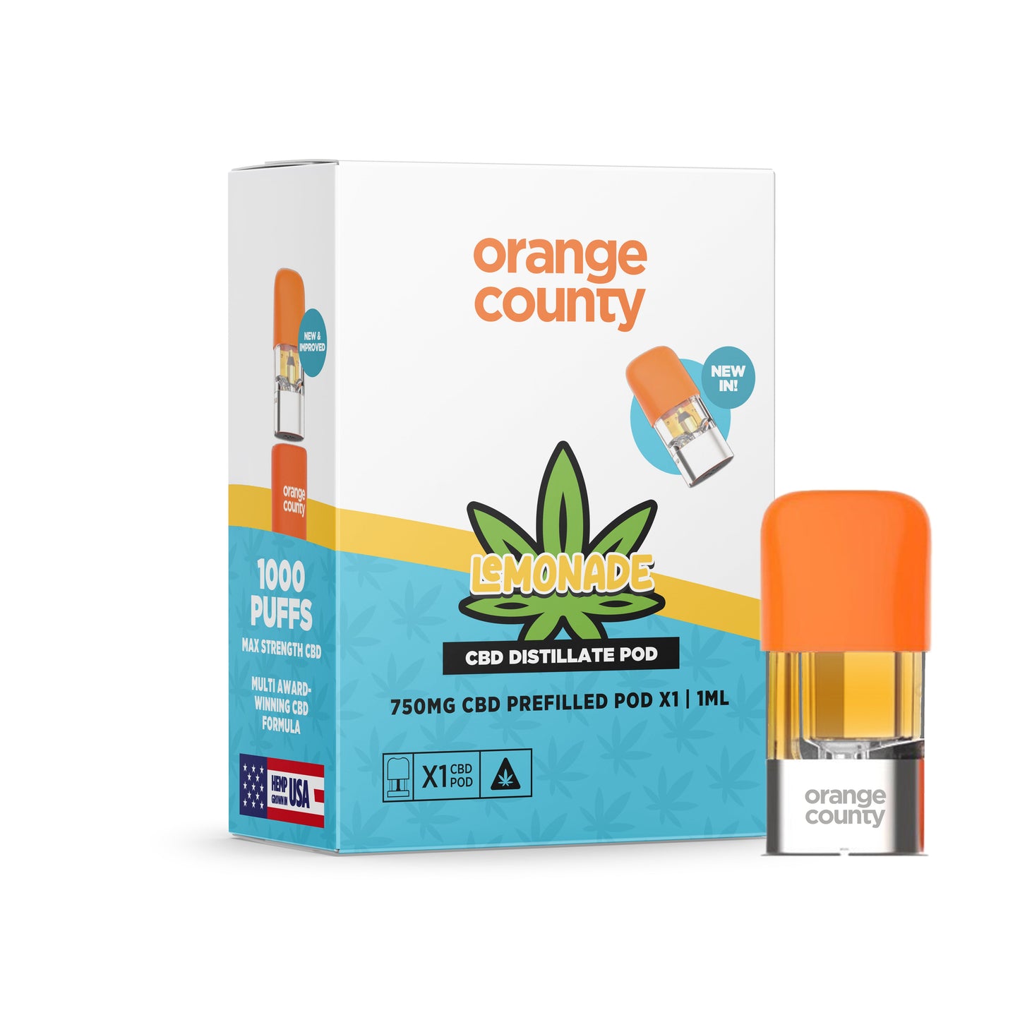 Orange County CBD Lemonade OG replacement pod 1ml 750mg