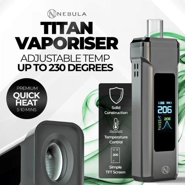 Adjustable temperature with the Nebula Titan Dry Herb Vapourizer | The CBD Hut