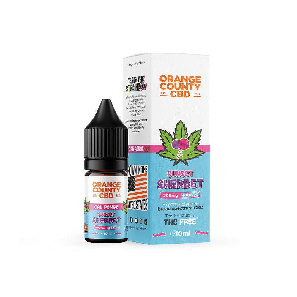 Orange County CBD Sunset Sherbet Vape Juice 10ml 300mg - Orange County CBD vape liquid