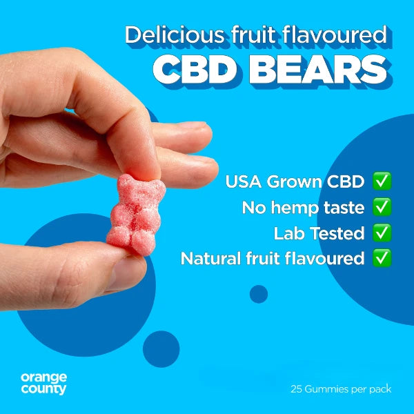 Orange County 400mg CBD Gummy Bears - Small Pack - features | The CBD Hut