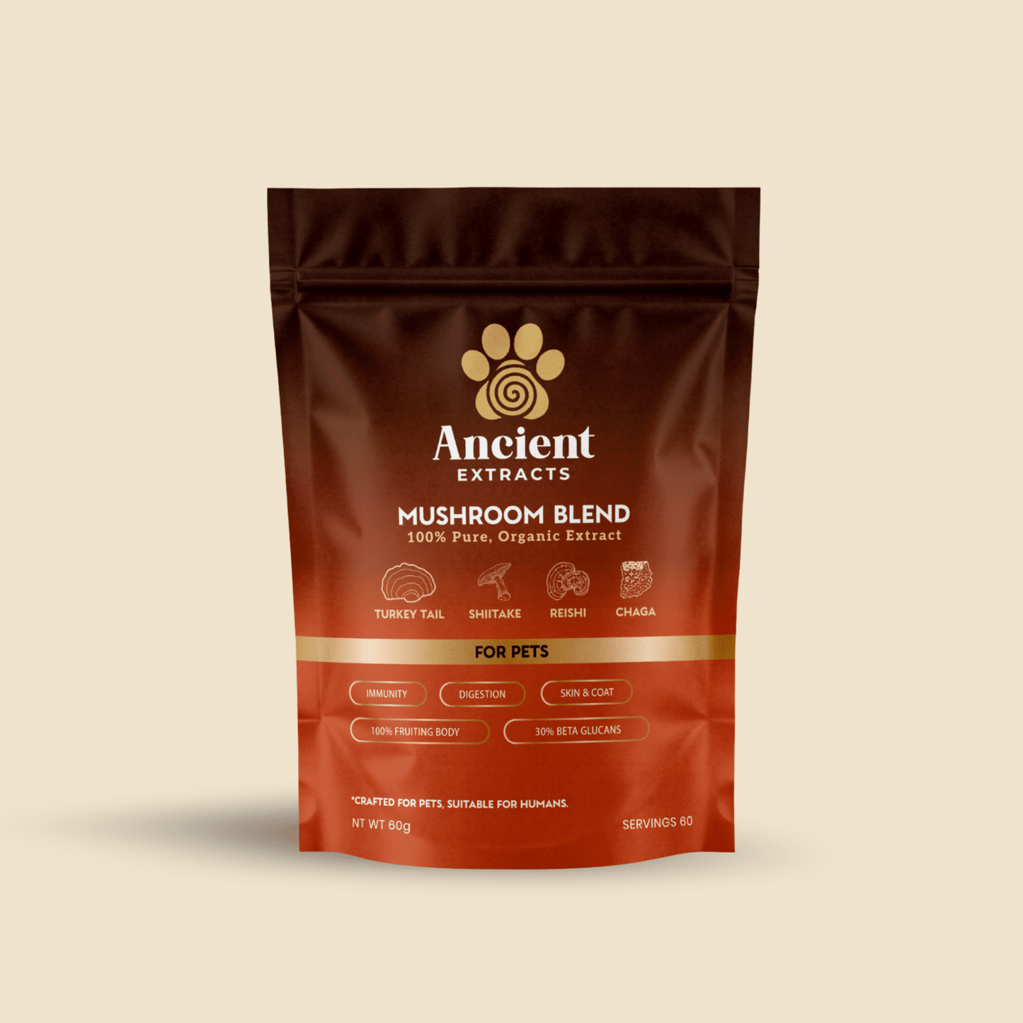 Ancient Extracts Mushroom Blend for Pets powder
