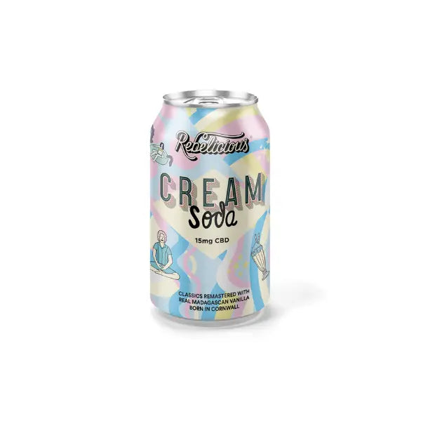 Rebelicious 15mg CBD Cream Soda Sparkling Soft Drink | The CBD Hut