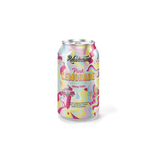 Rebelicious 15mg CBD Pink Lemonade Sparkling Soft Drink | The CBD Hut