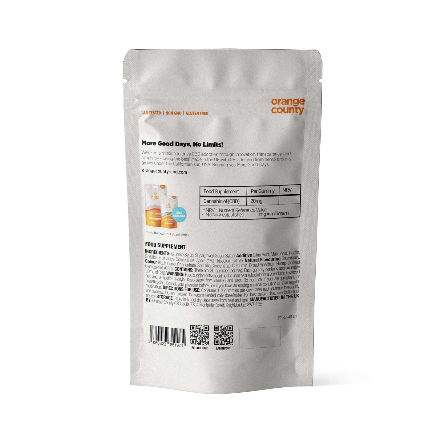 Orange County CBD Gummy Strawberries Small Tub
