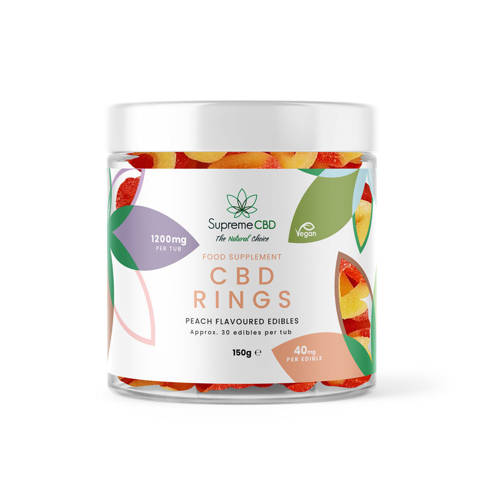 Supreme CBD Gummy Peach Rings 1200mg