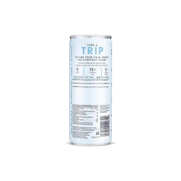 TRIP CBD Can with 'Take a Trip' branding on a white background | The CBD Hut