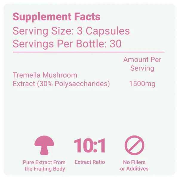 The Shroom Shop Tremella Mushroom 45000mg Capsules nutritional information | The CBD Hut