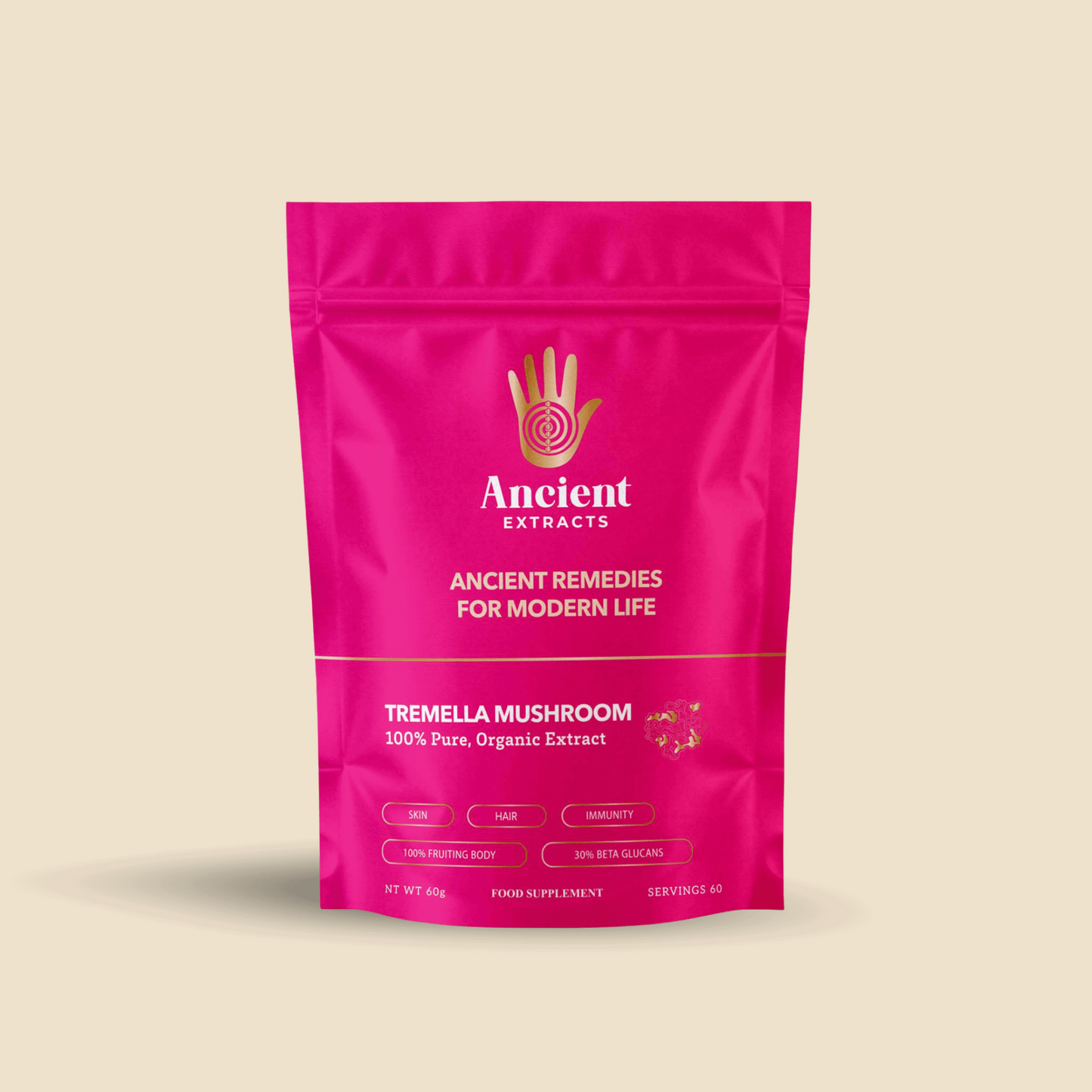 Ancient Extracts Tremella Mushroom Extract Powder pouch
