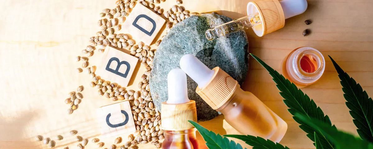 Selection of CBD beauty and skincare products