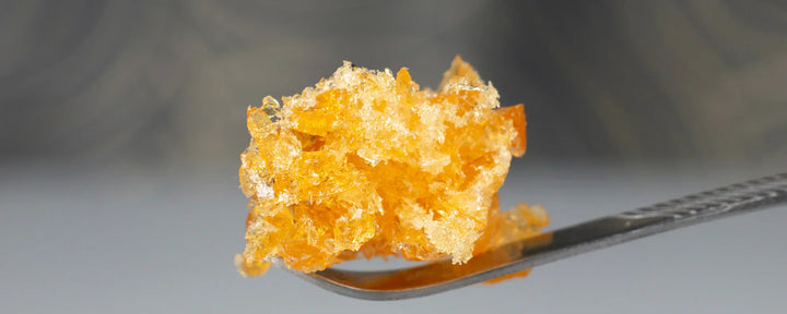 CBD crumble on a dabbing tool