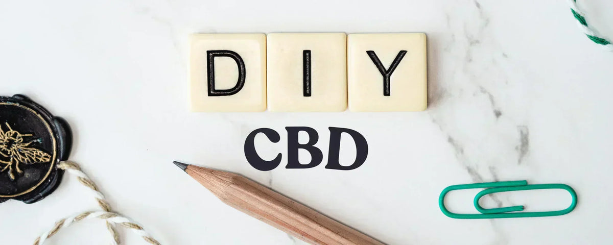 DIY CBD lettering with stationery on a table